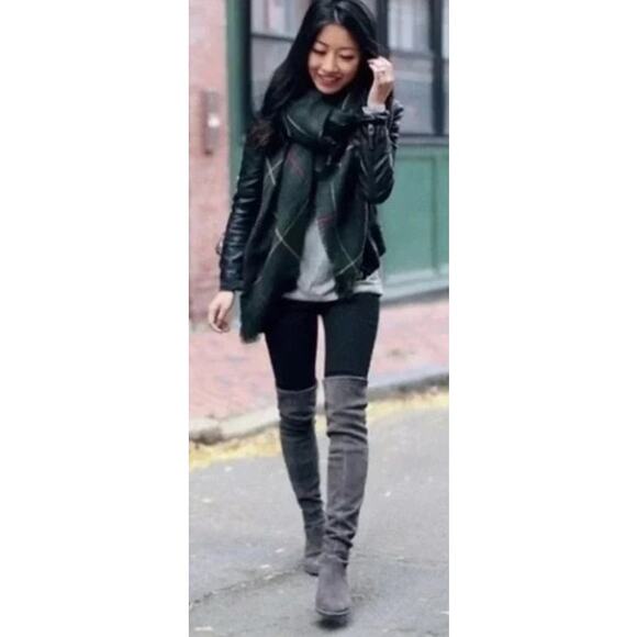 Stuart Weitzman Grey Lowland Suede Thigh High Boots Sz. 9.5 - Picture 2 of 7